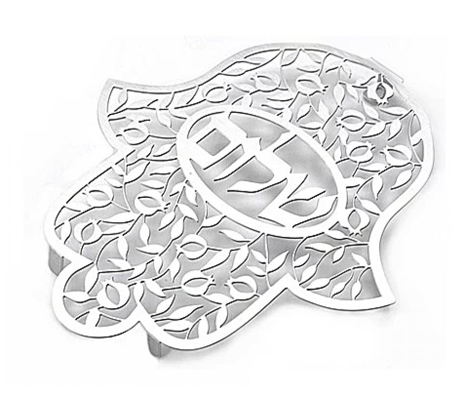 Hamsa decorativa – Shalom (acero inoxidable)