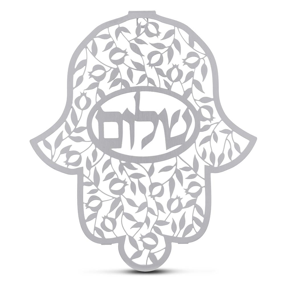 Hamsa decorativa – Shalom (acero inoxidable)