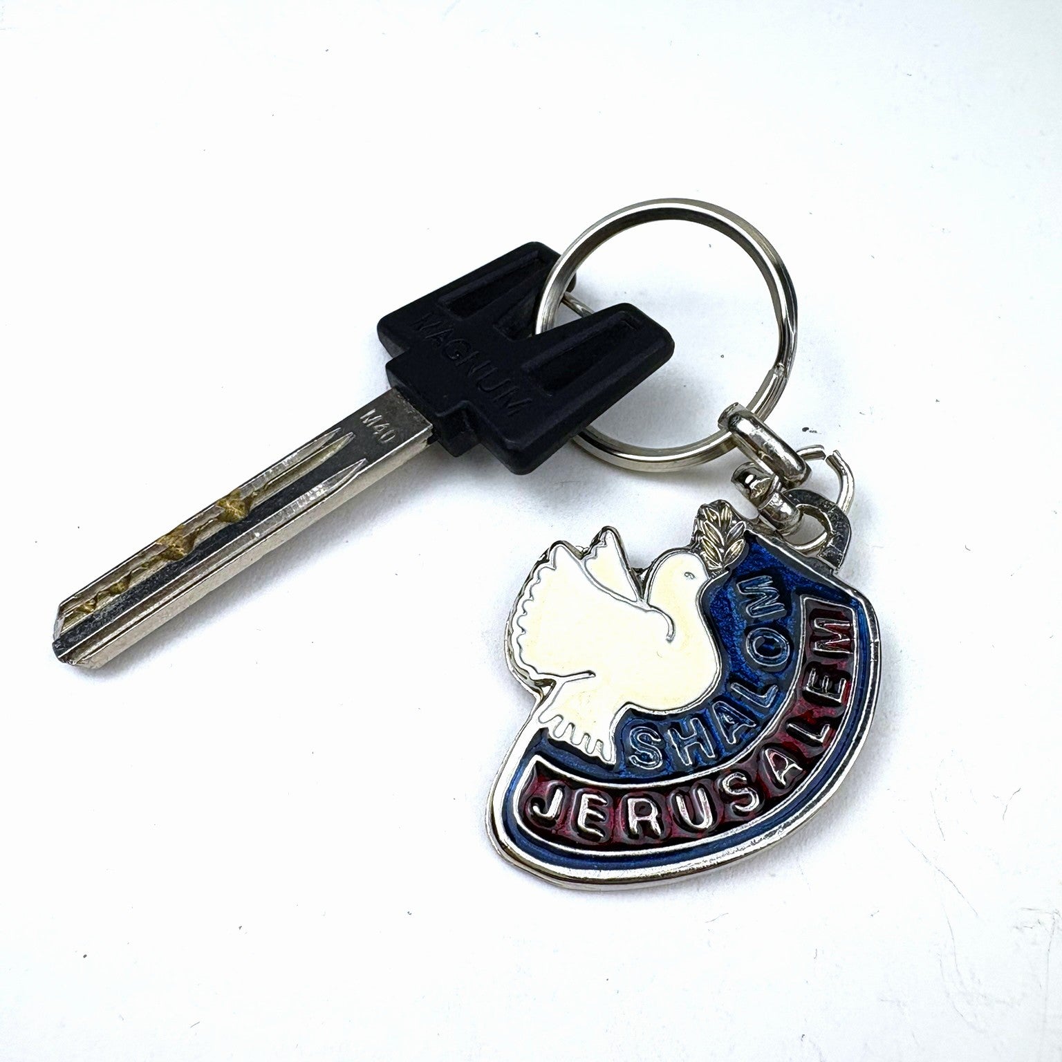 Shalom Jerusalem Keychain (metal)