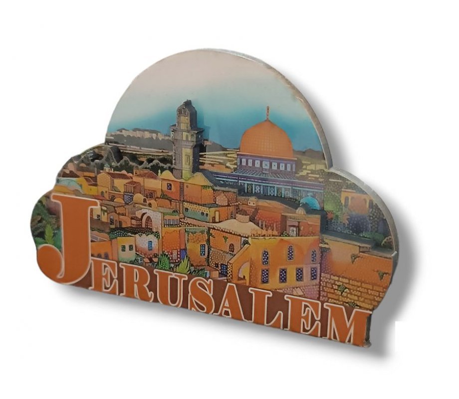 Imán Vista de Jerusalén (madera) - Tienda Bacari