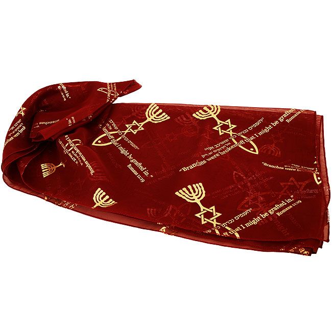 Pashmina - Símbolos Espirituales (Burdeos) - Tienda Bacari