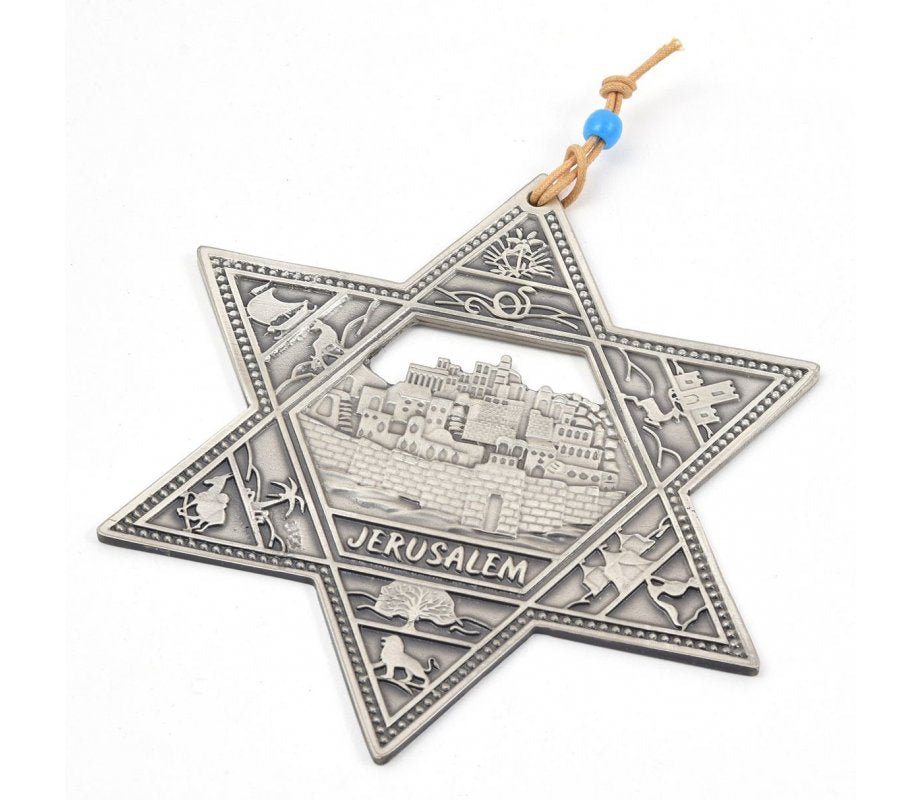 Placa plateada - Estrella de David - Tienda Bacari