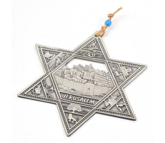 Placa plateada - Estrella de David - Tienda Bacari