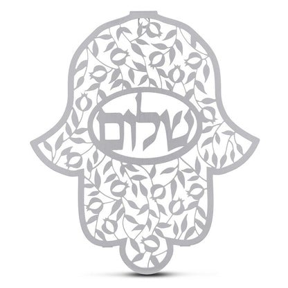 Hamsa decorativa – Shalom (acero inoxidable)
