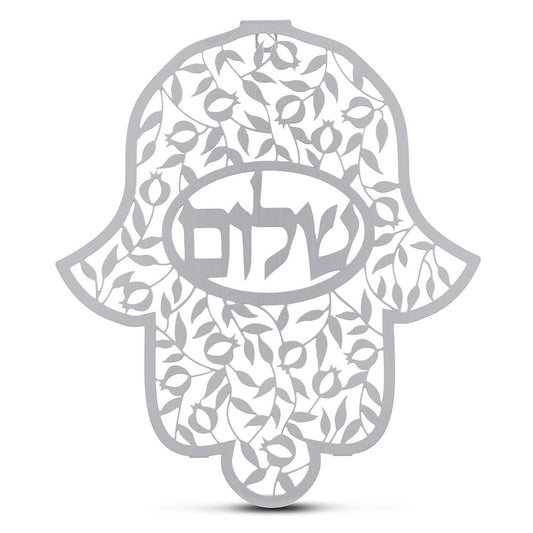 Hamsa decorativa – Shalom (acero inoxidable)