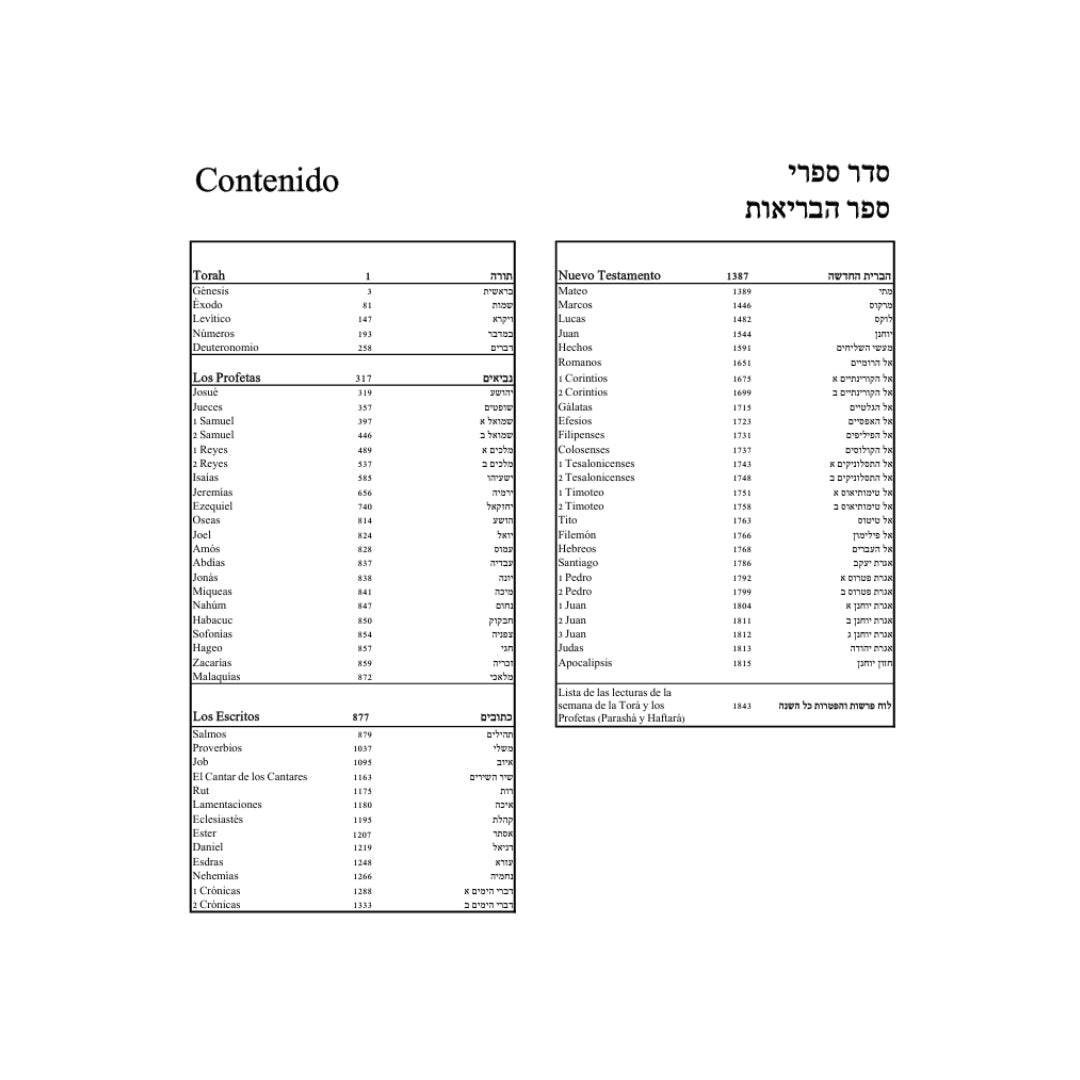 Biblia - Antiguo y Nuevo Testamento (hebreo - español) - Tienda Bacari