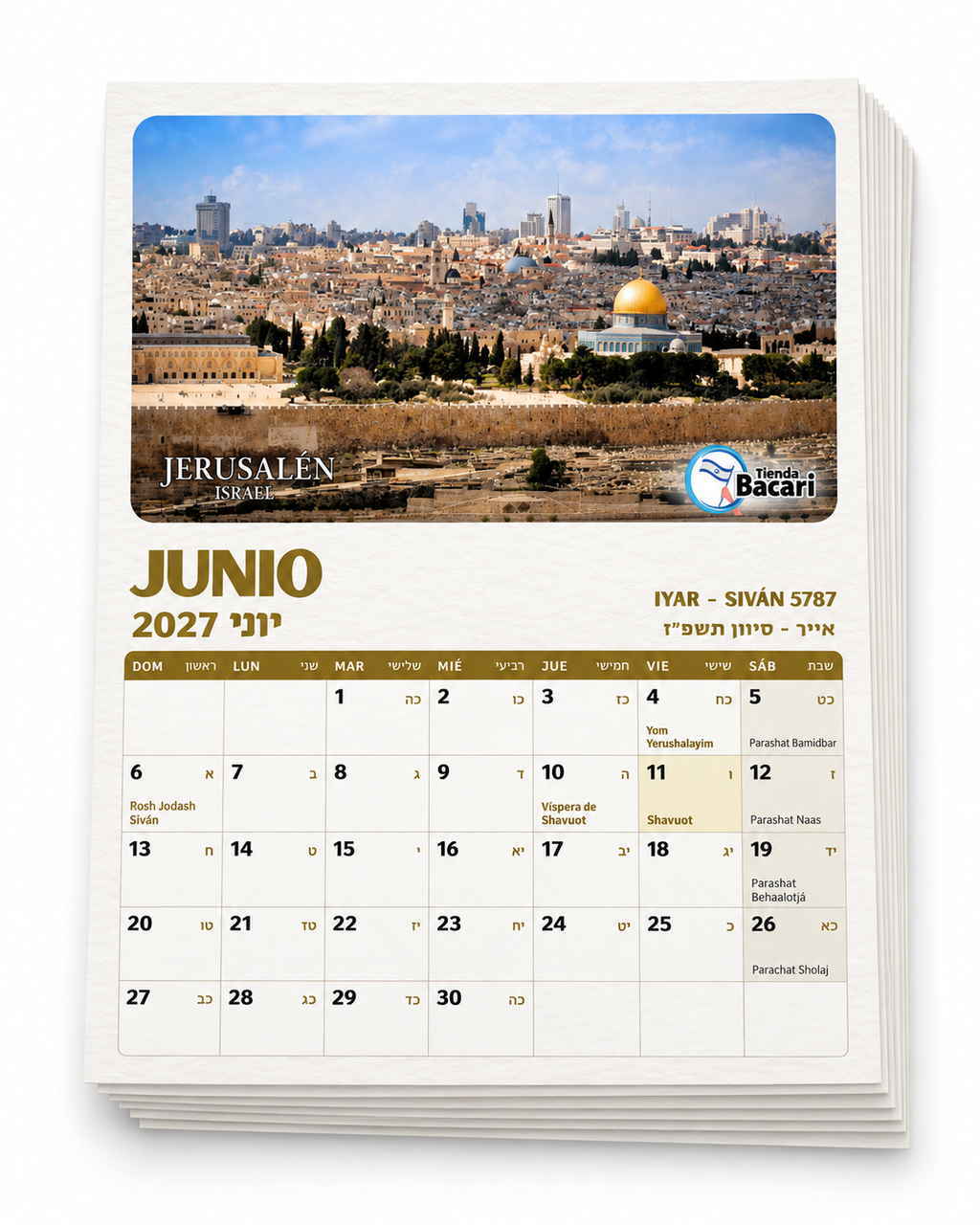Calendario hebreo y español (PDF)