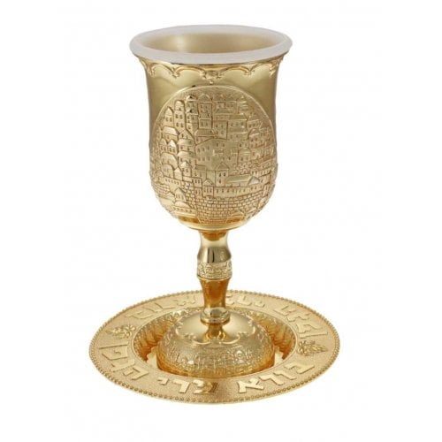 Copa de Kiddush - Jerusalén de Oro - Tienda Bacari