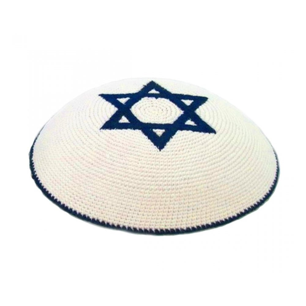 Kipá Estrella de David (Tejida) - Tienda Bacari
