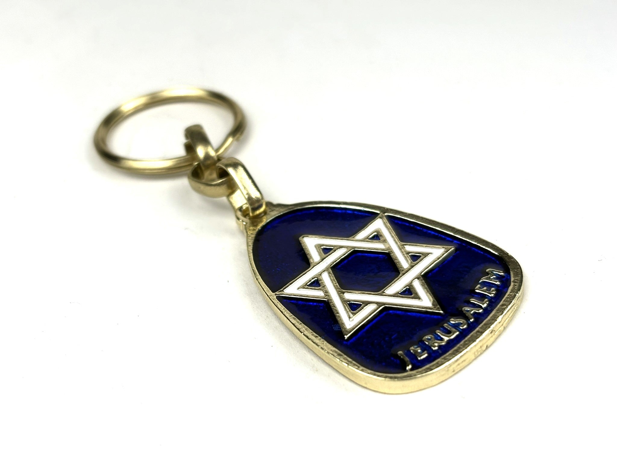 Llavero Estrella de David azul (metal) - Tienda Bacari